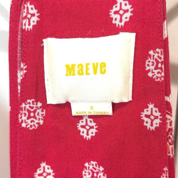 Maeve Anthropologie Kira Printed Maxi Dress Red Purple Size Small - Picture 3 of 11